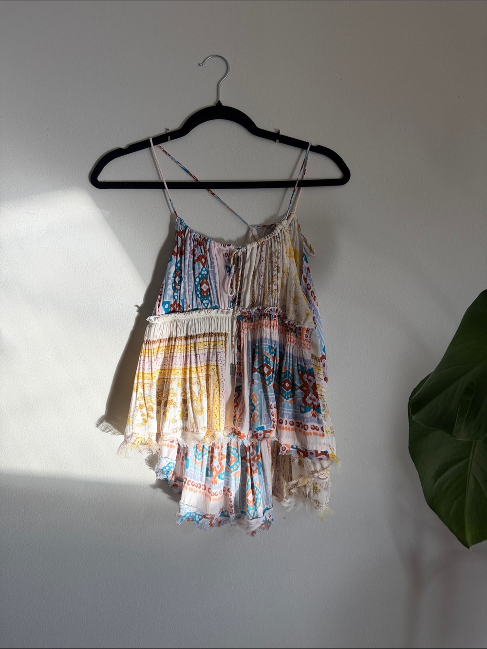 Free People Multicolor Patchwork Spaghetti Strap Cami
